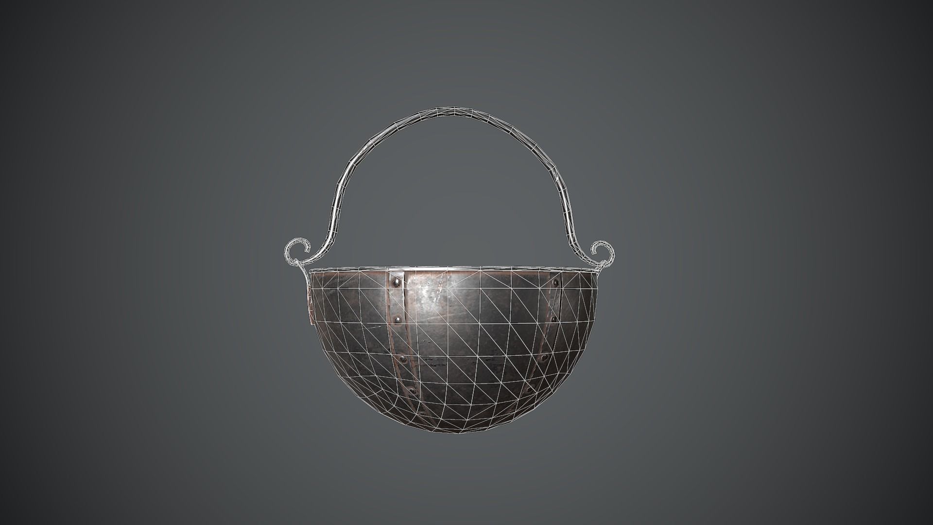 Cauldron Medieval Low-poly 3D model_15