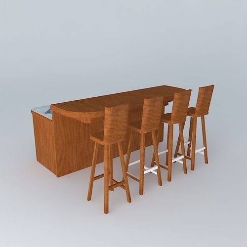 Free Standing Breakfast Bar 3D Model .max .obj .3ds .fbx ...