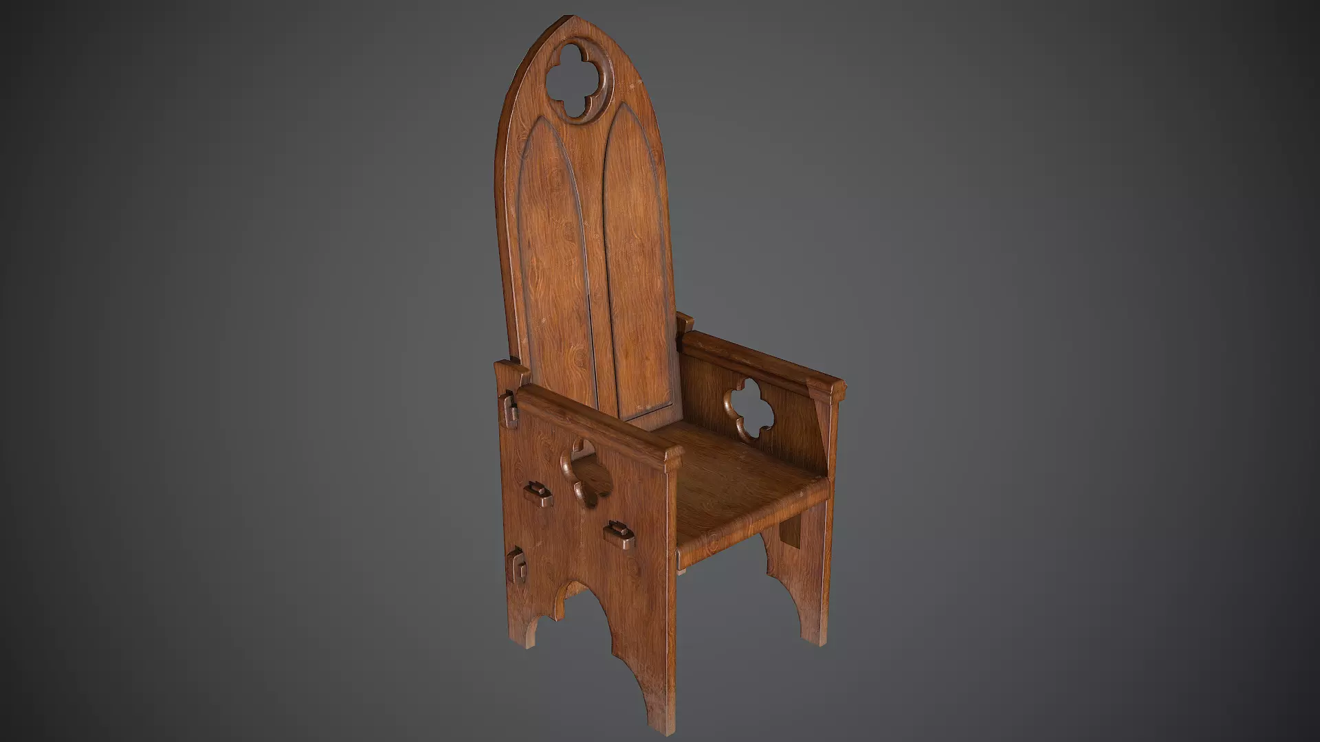 Chair Throne Medieval Low-poly 3D model