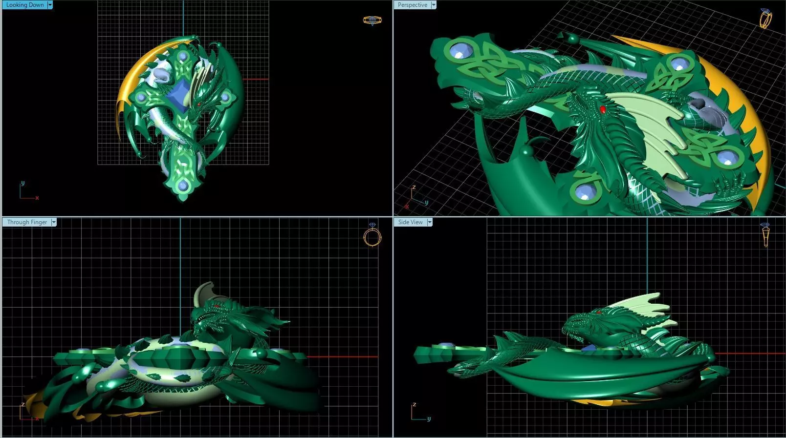 pendant Dragon Free 3D model