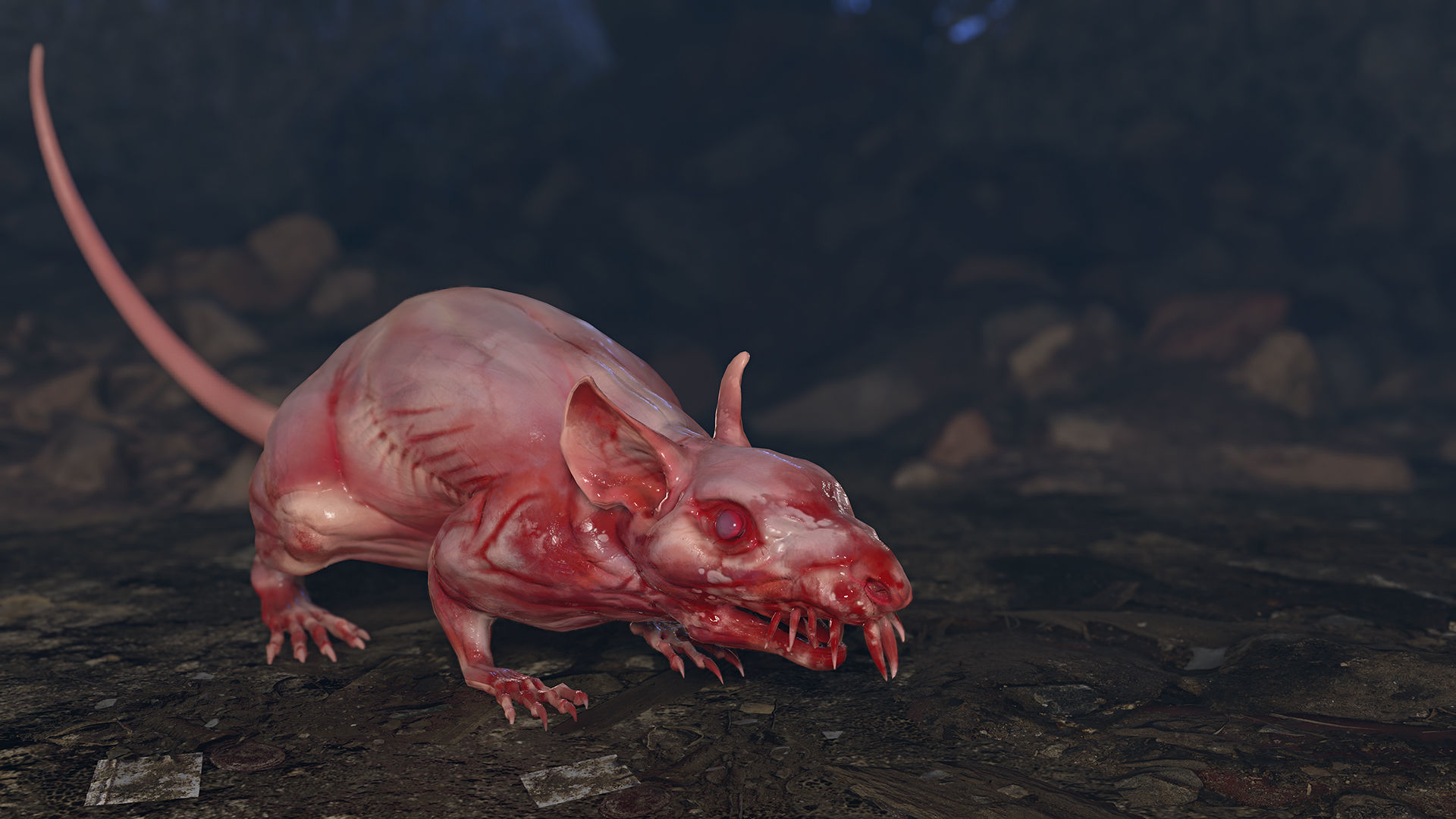 Mutant Rat Low-poly 3D model_12