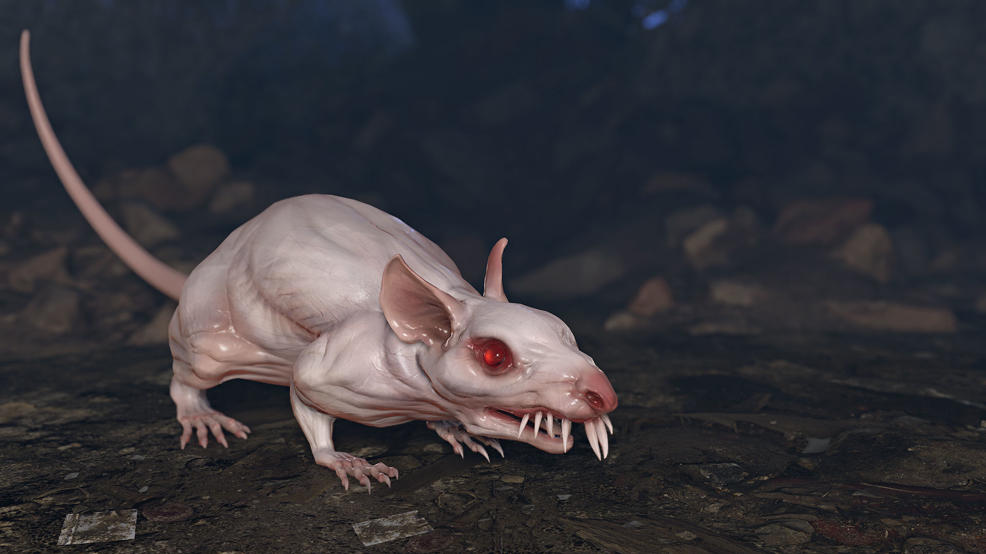 Mutant Rat Low-poly 3D model_11
