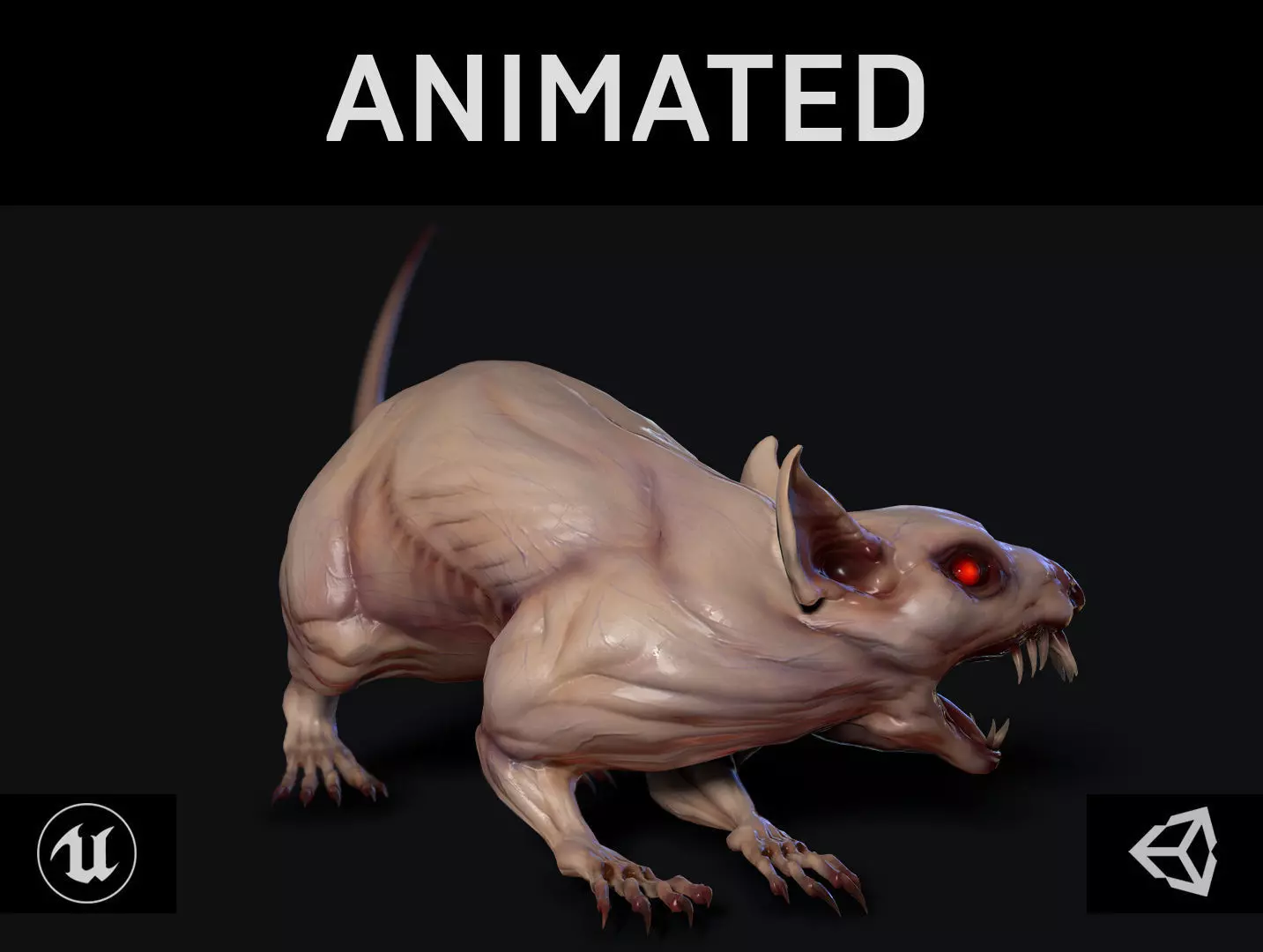 Mutant Rat Low-poly 3D model_0