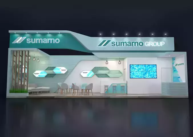 EXHIBITION STAND PRC 12x3m 3D model