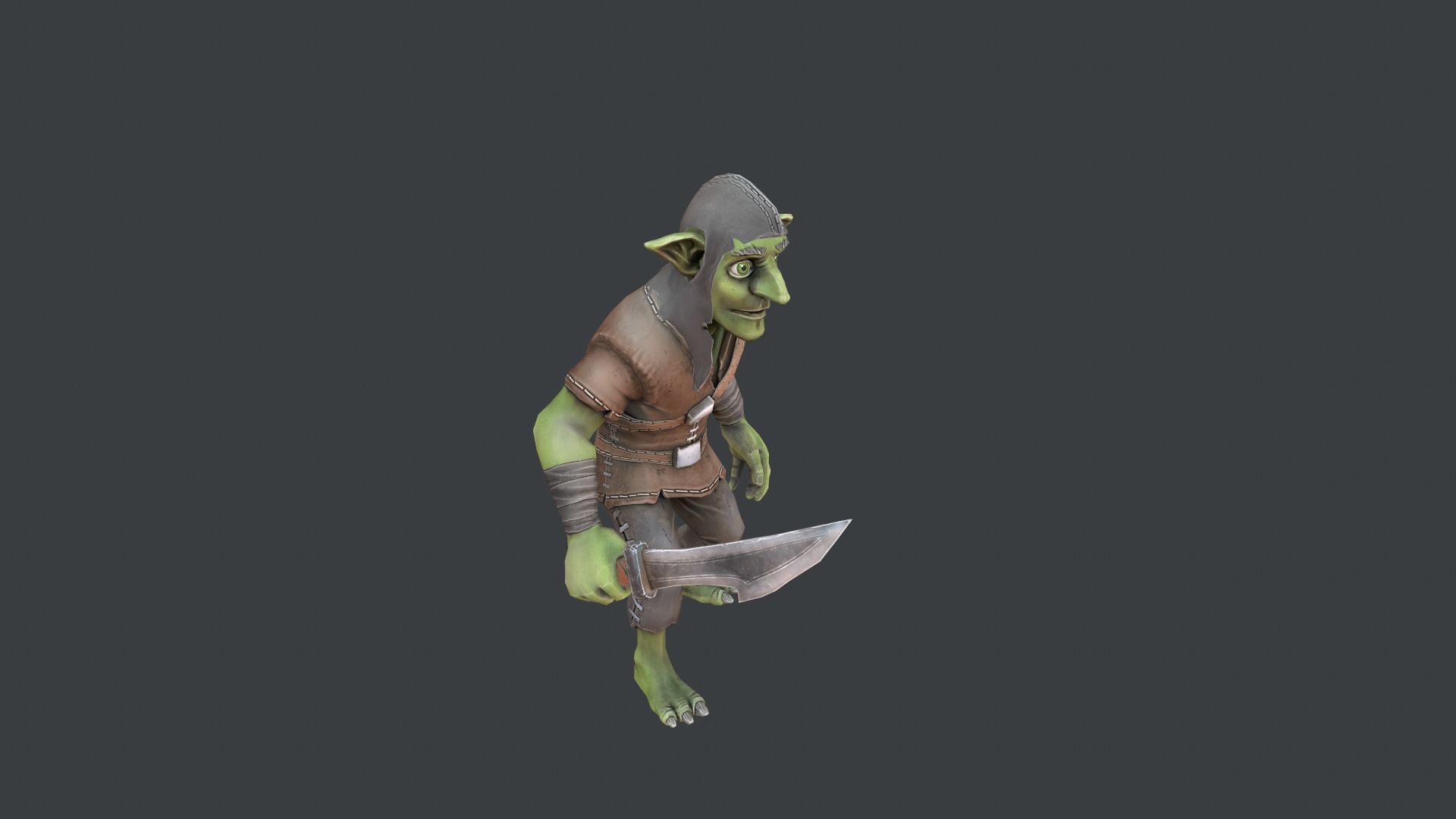 Goblin yoda Low-poly 3D model_7