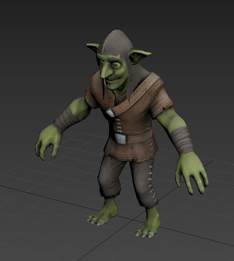 Goblin yoda Low-poly 3D model_15
