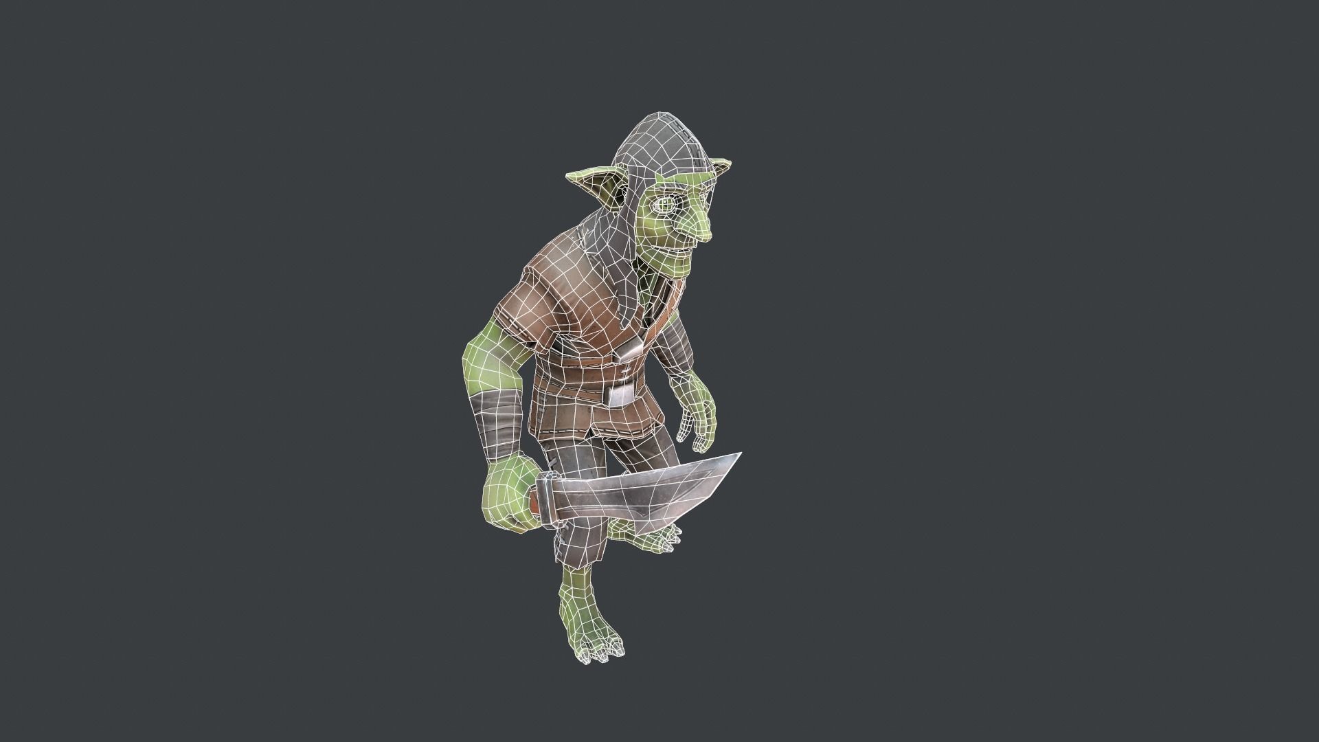 Goblin yoda Low-poly 3D model_13