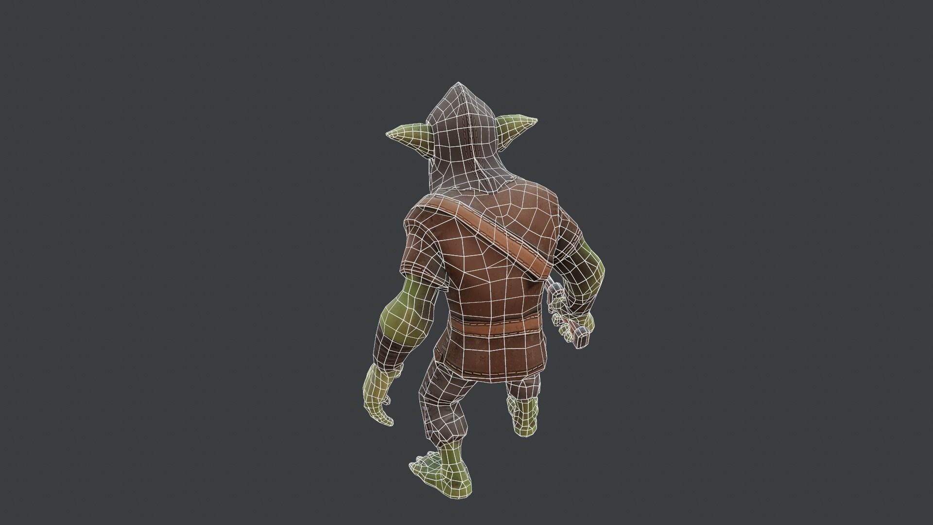 Goblin yoda Low-poly 3D model_14