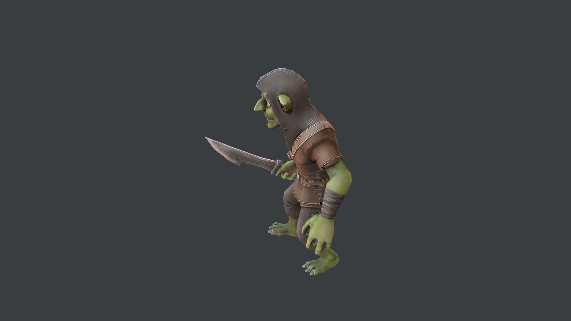 Goblin yoda Low-poly 3D model_10