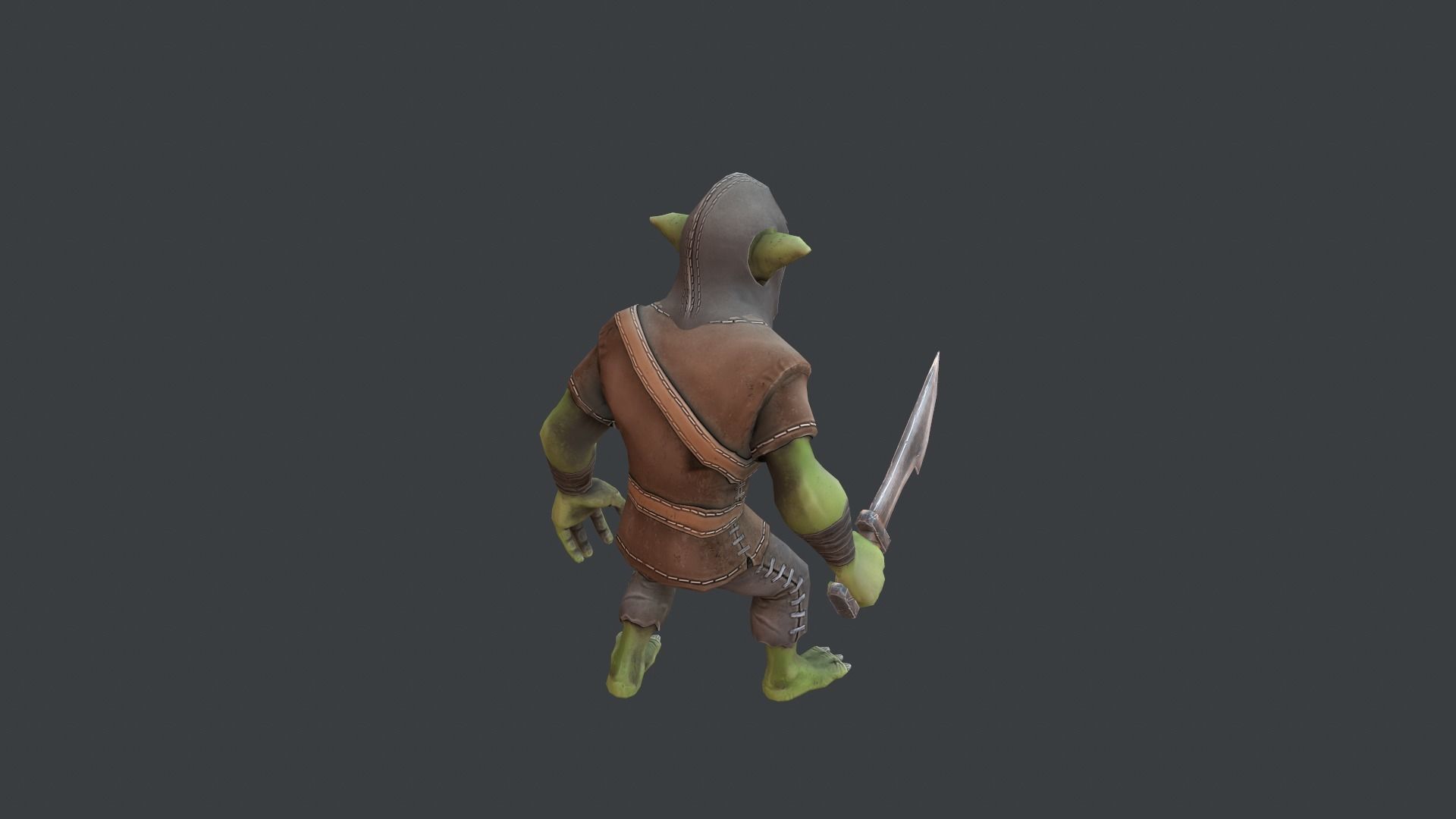 Goblin yoda Low-poly 3D model_8