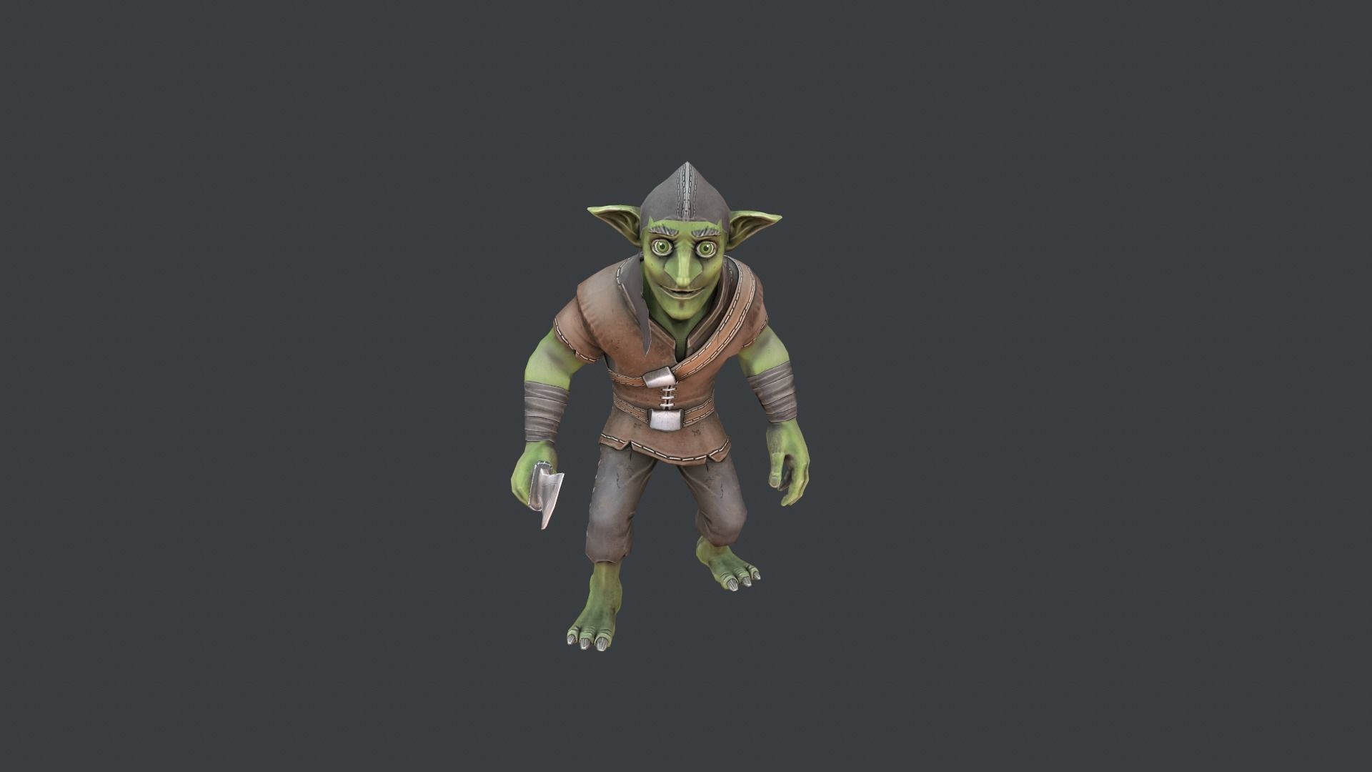 Goblin yoda Low-poly 3D model_11