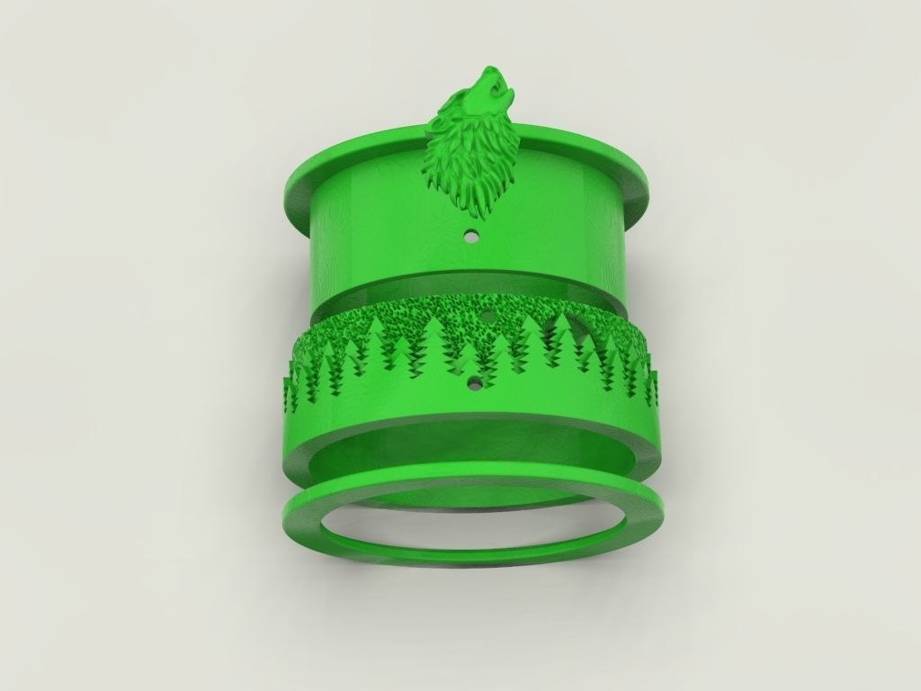 Ring wolf forest moon Many sizes 3D print model_7