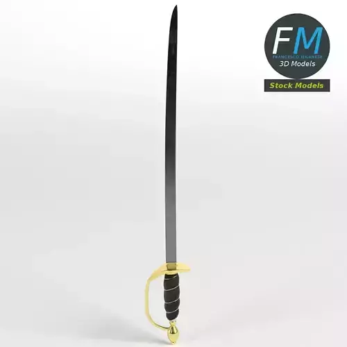 Caribbean pirate sword 3D model