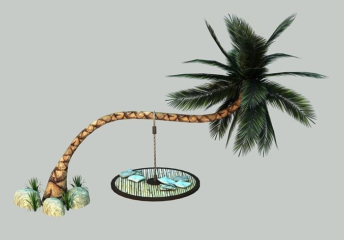  Palm Swing Animation Low-poly 3D model