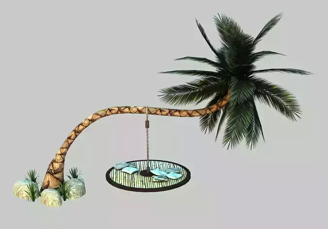  Palm Swing Animation Low-poly 3D model