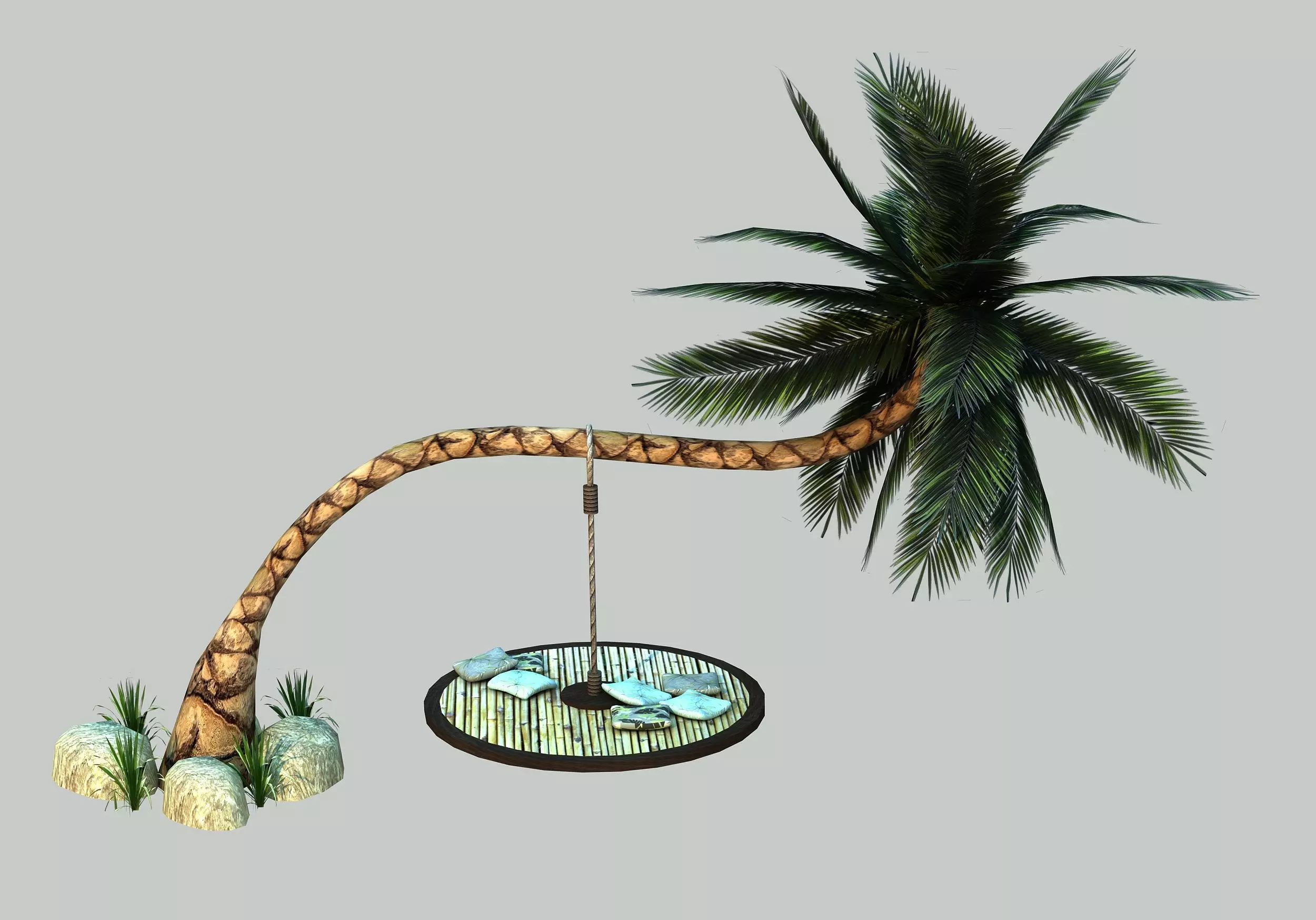 Palm Swing Animation Low-poly 3D model