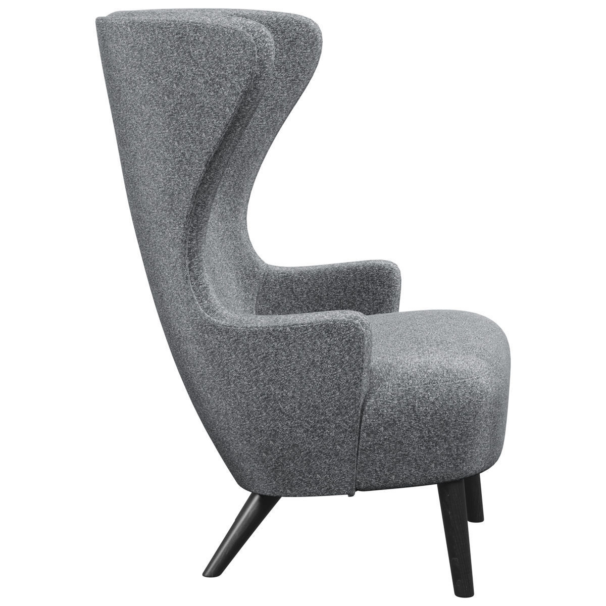 Chairs set 2 upholstered dining chair with wooden legs 3D model_45