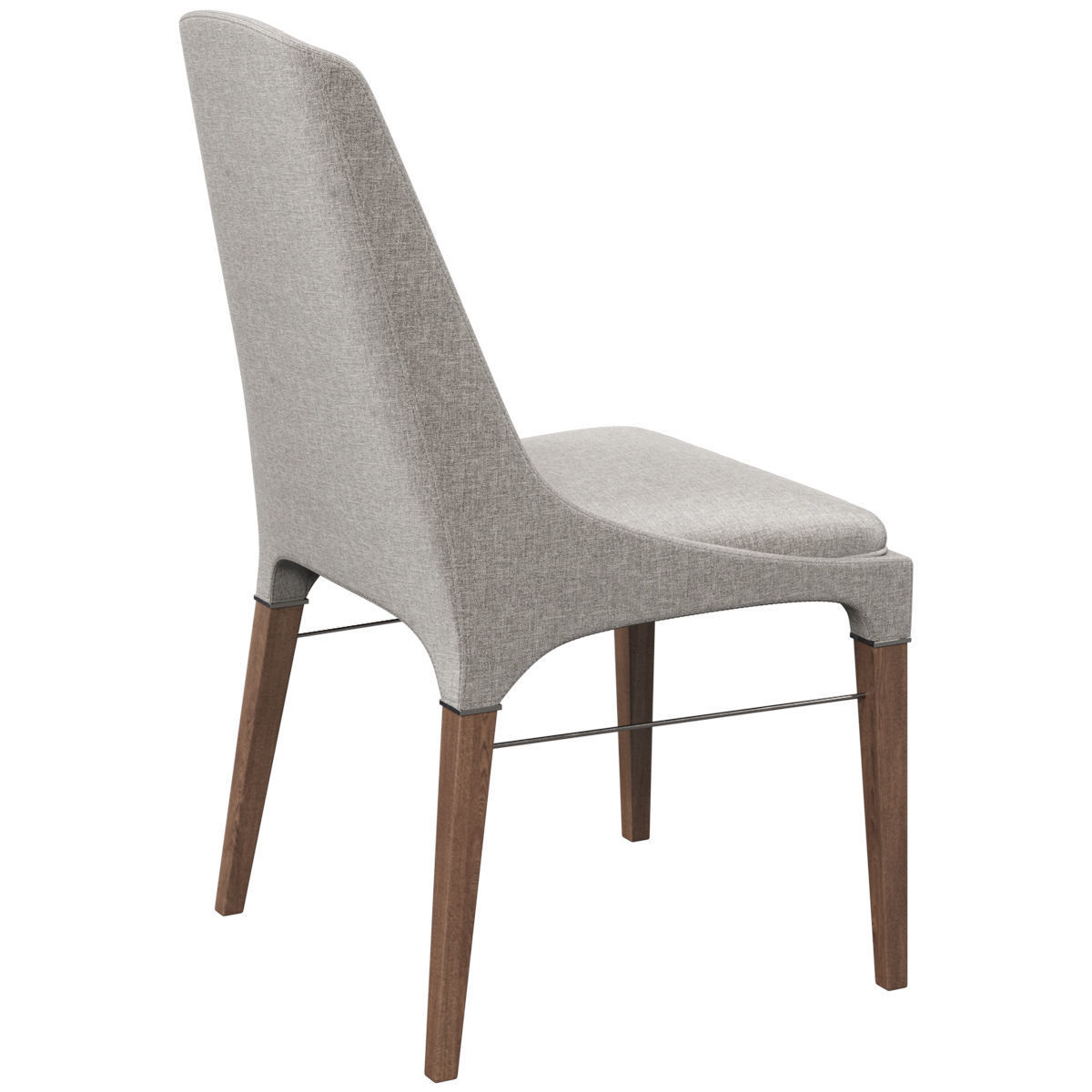 Chairs set 2 upholstered dining chair with wooden legs 3D model_8