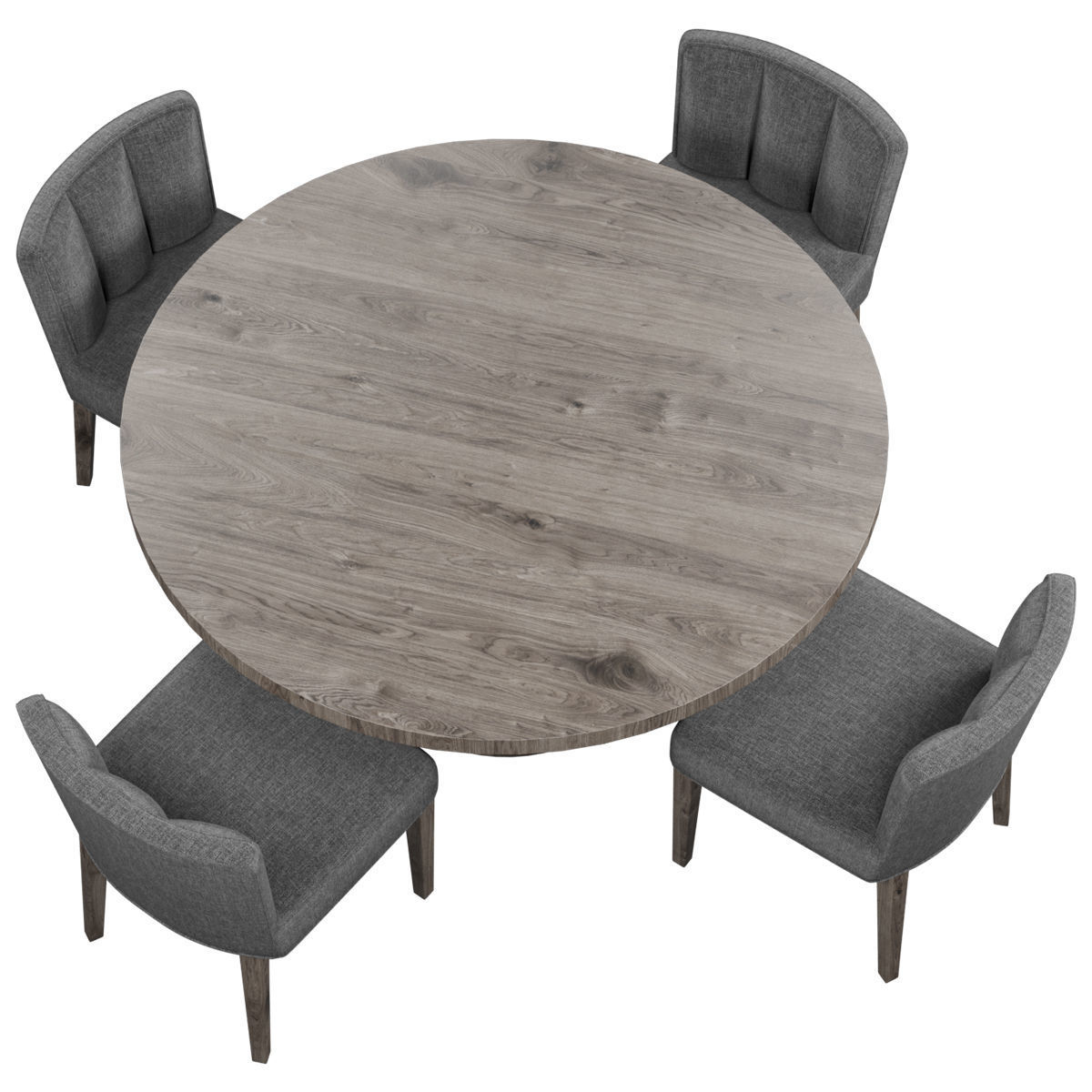 Chairs set 2 upholstered dining chair with wooden legs 3D model_22