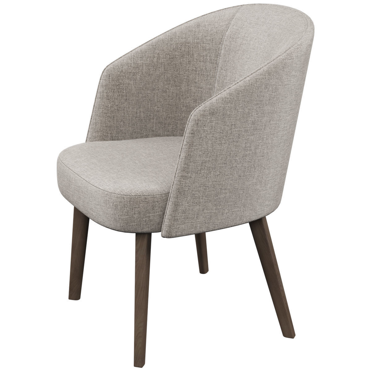 Chairs set 2 upholstered dining chair with wooden legs 3D model_31