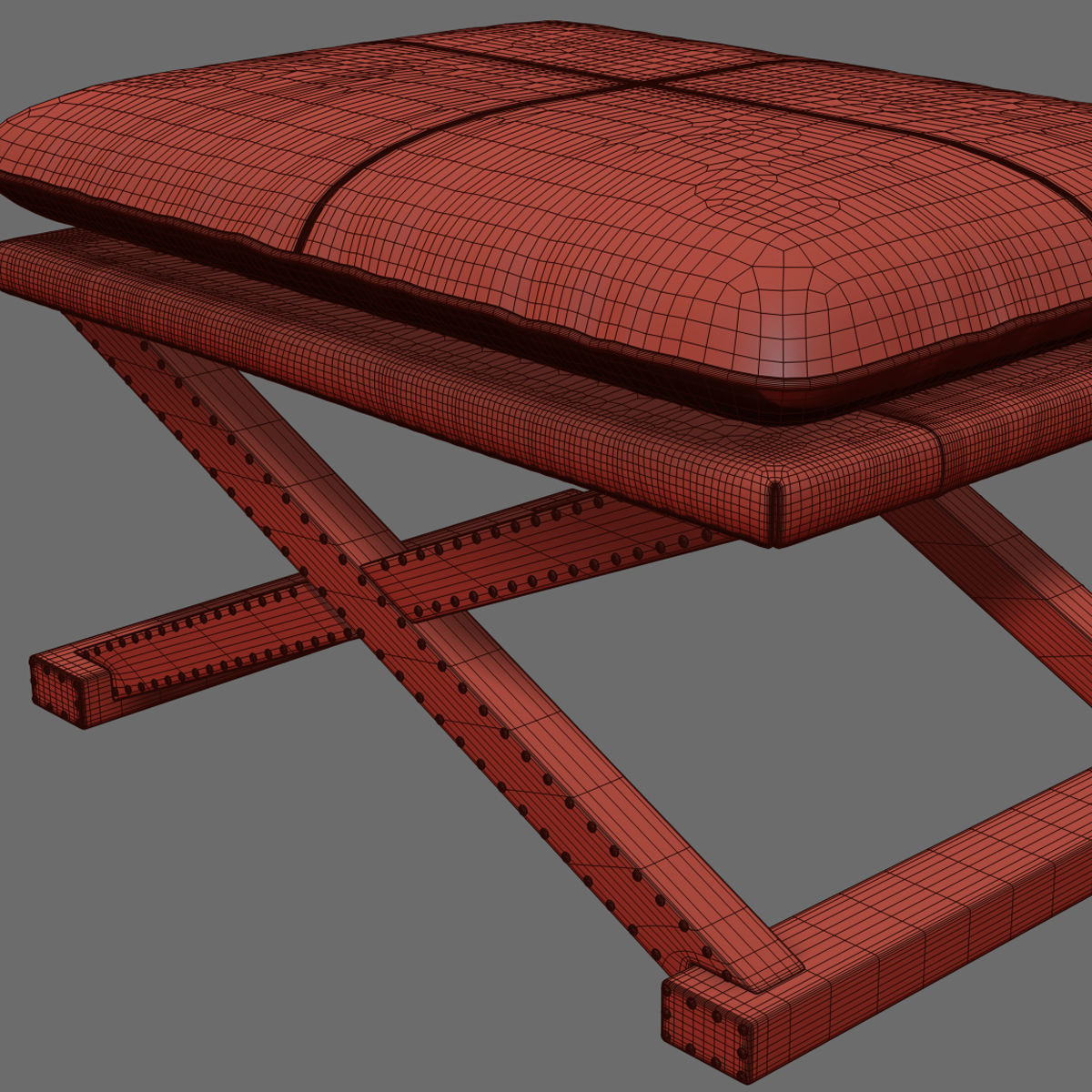 Chairs set 2 upholstered dining chair with wooden legs 3D model_17