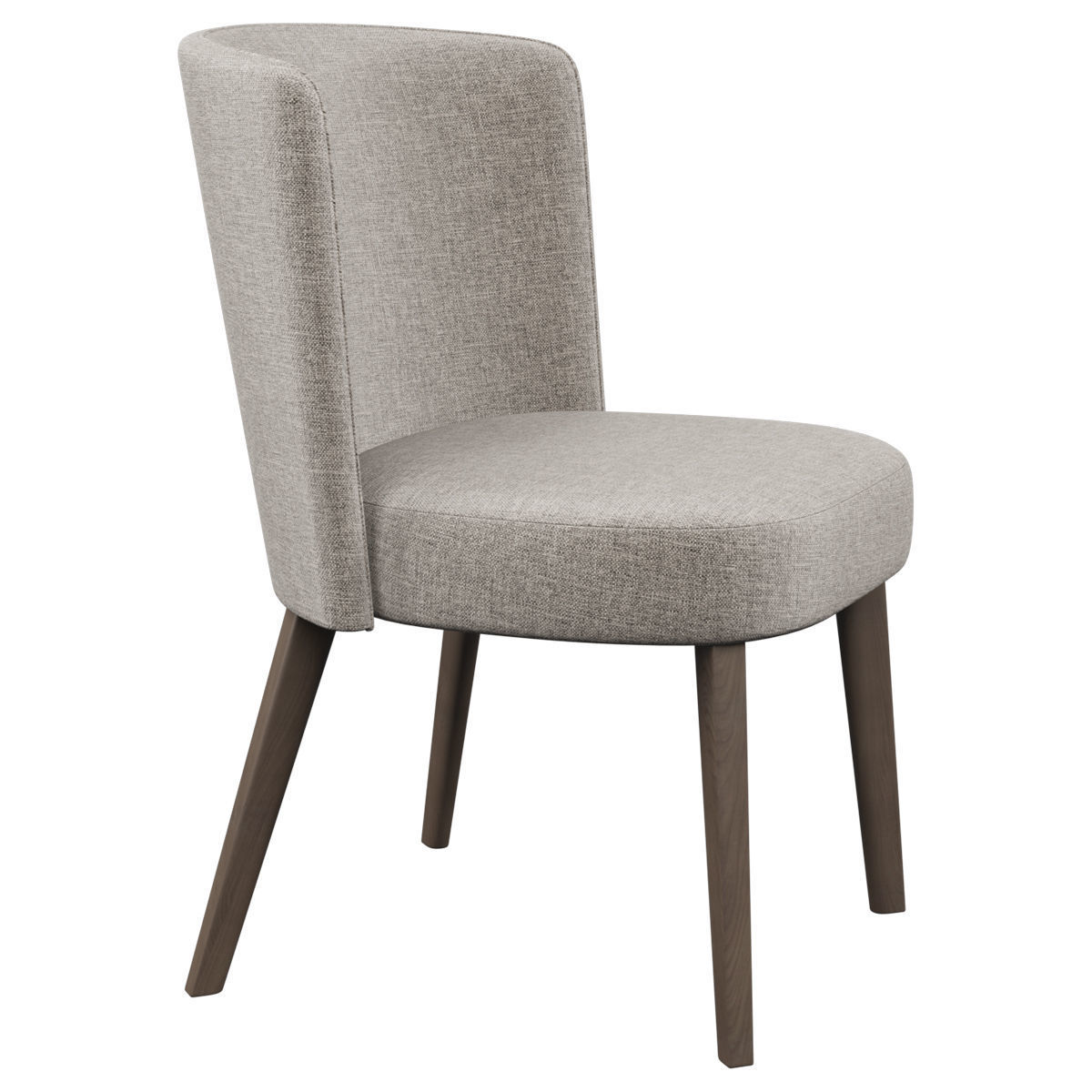 Chairs set 2 upholstered dining chair with wooden legs 3D model_30
