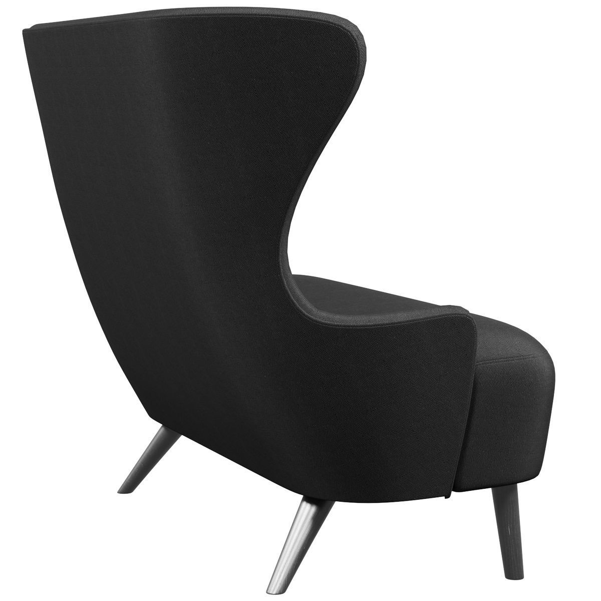 Chairs set 2 upholstered dining chair with wooden legs 3D model_49