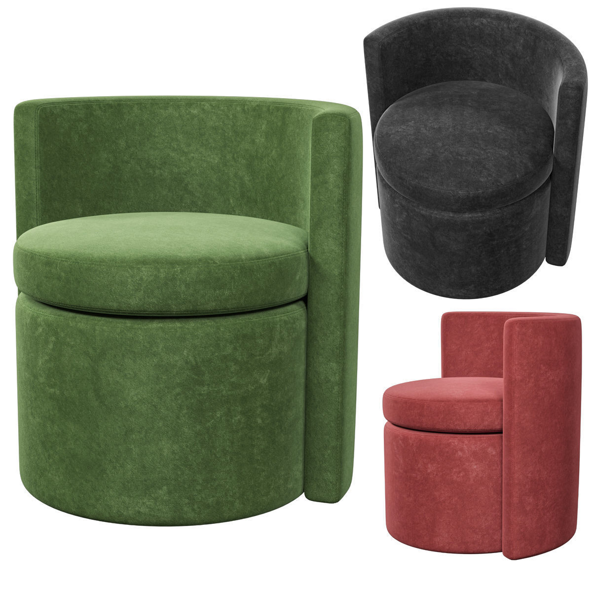 Chairs set 2 upholstered dining chair with wooden legs 3D model_26