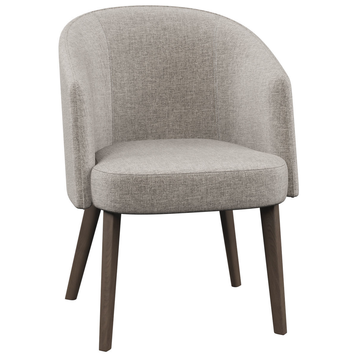 Chairs set 2 upholstered dining chair with wooden legs 3D model_34