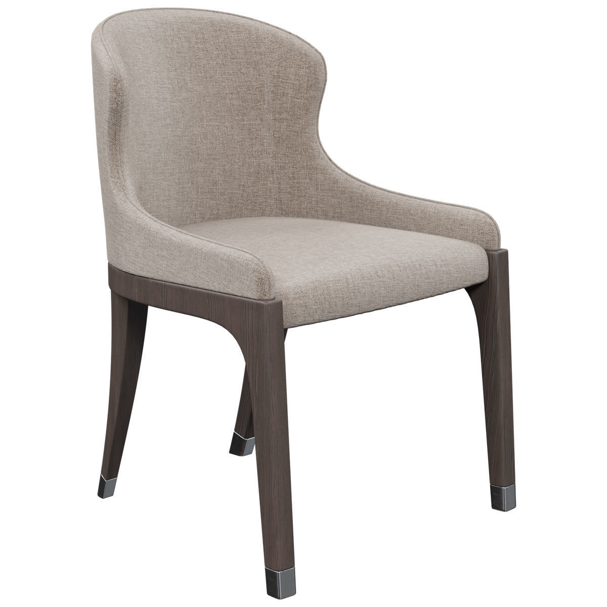 Chairs set 2 upholstered dining chair with wooden legs 3D model_40