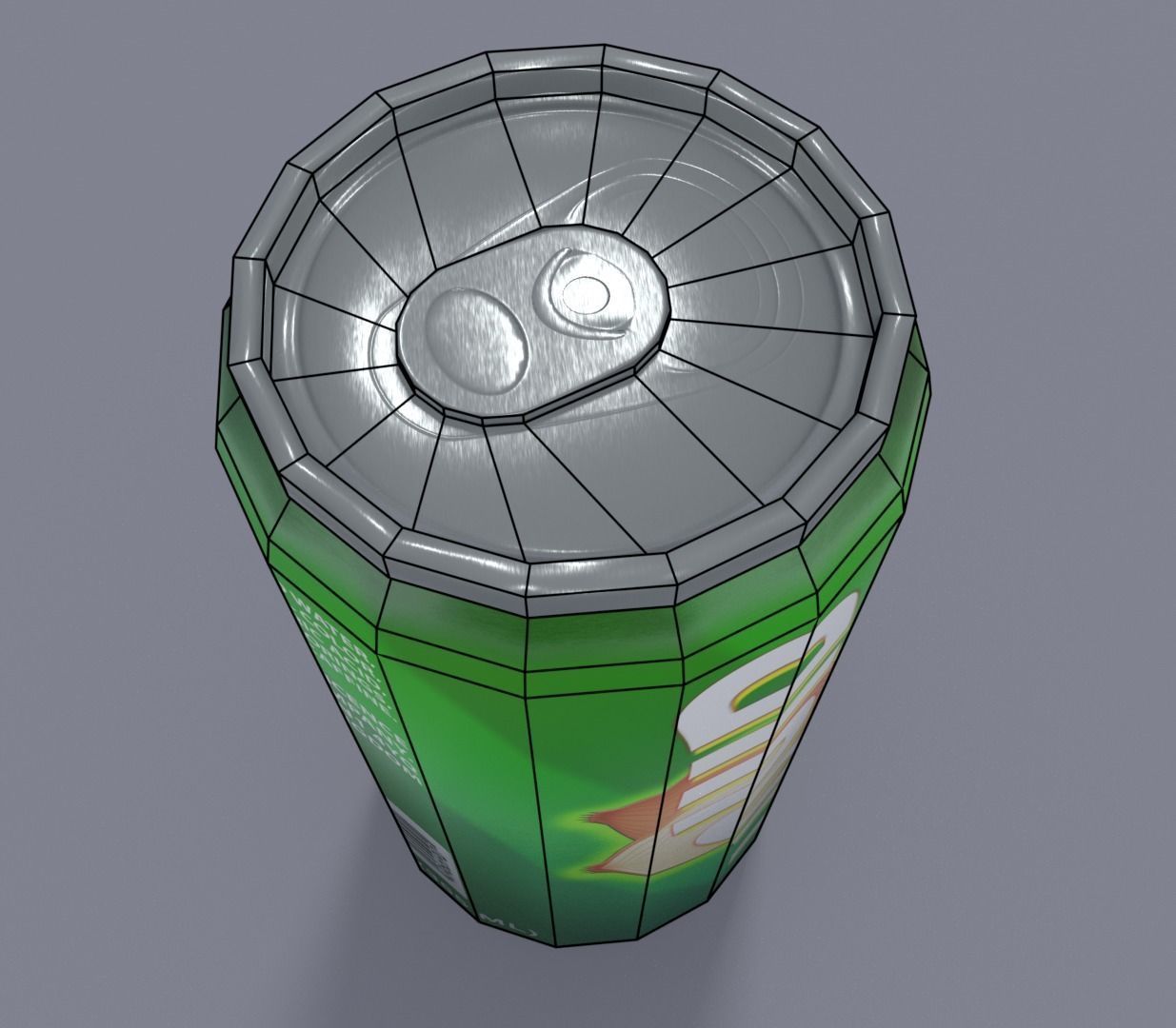 Low and high poly can Low-poly 3D model_9
