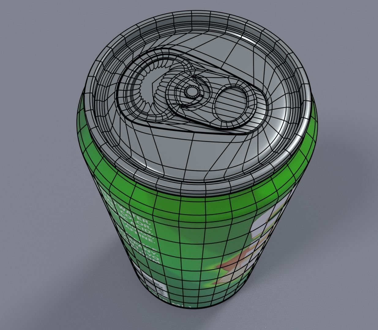 Low and high poly can Low-poly 3D model_4