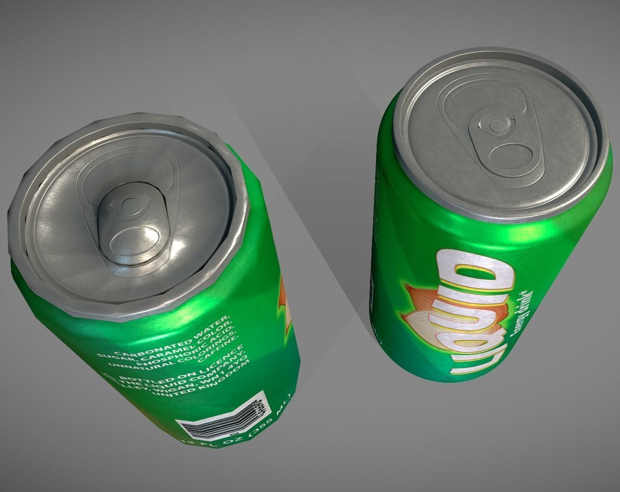 Low and high poly can Low-poly 3D model_11