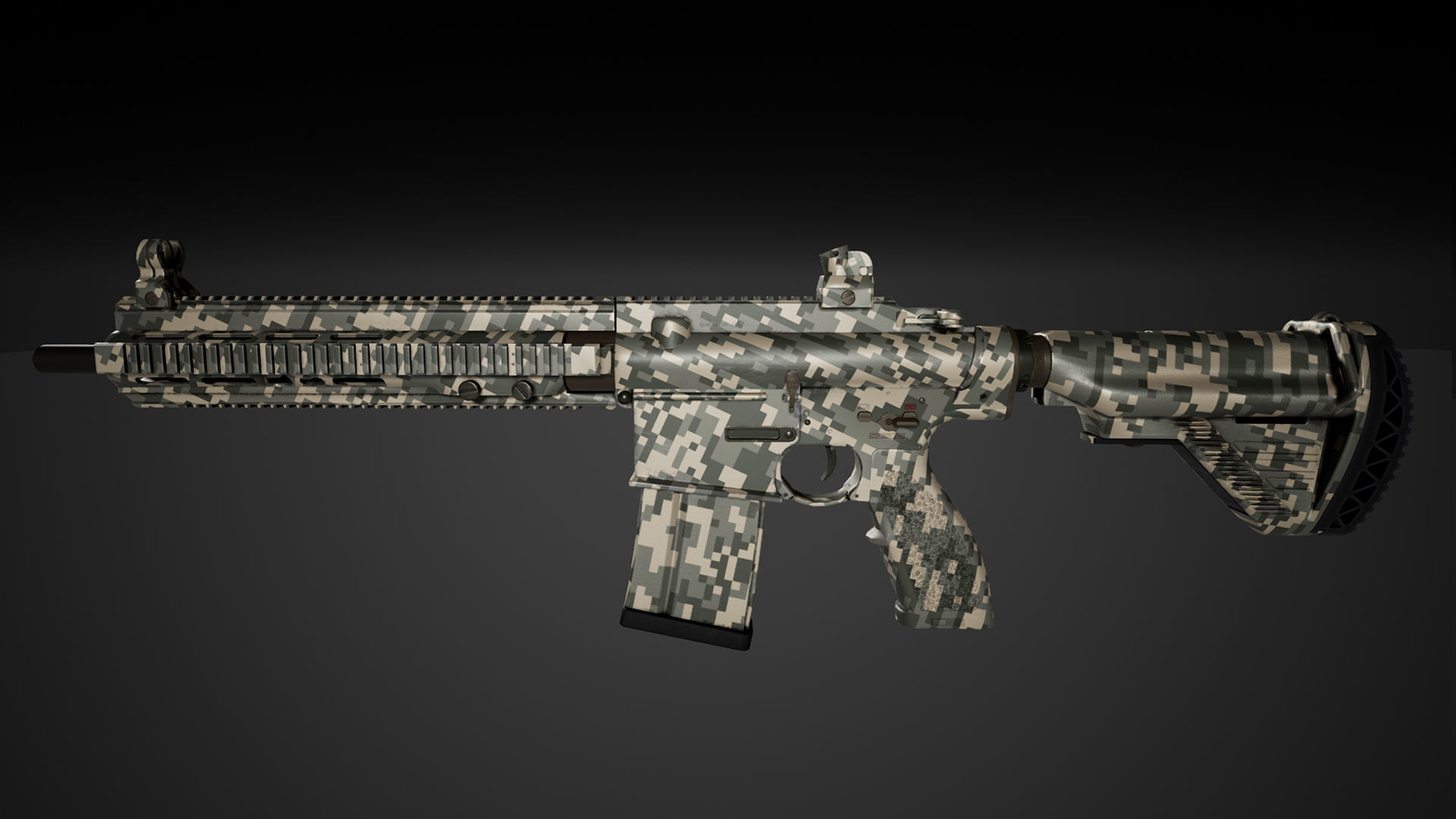 HK417 FPS PACK Low-poly 3D model_10