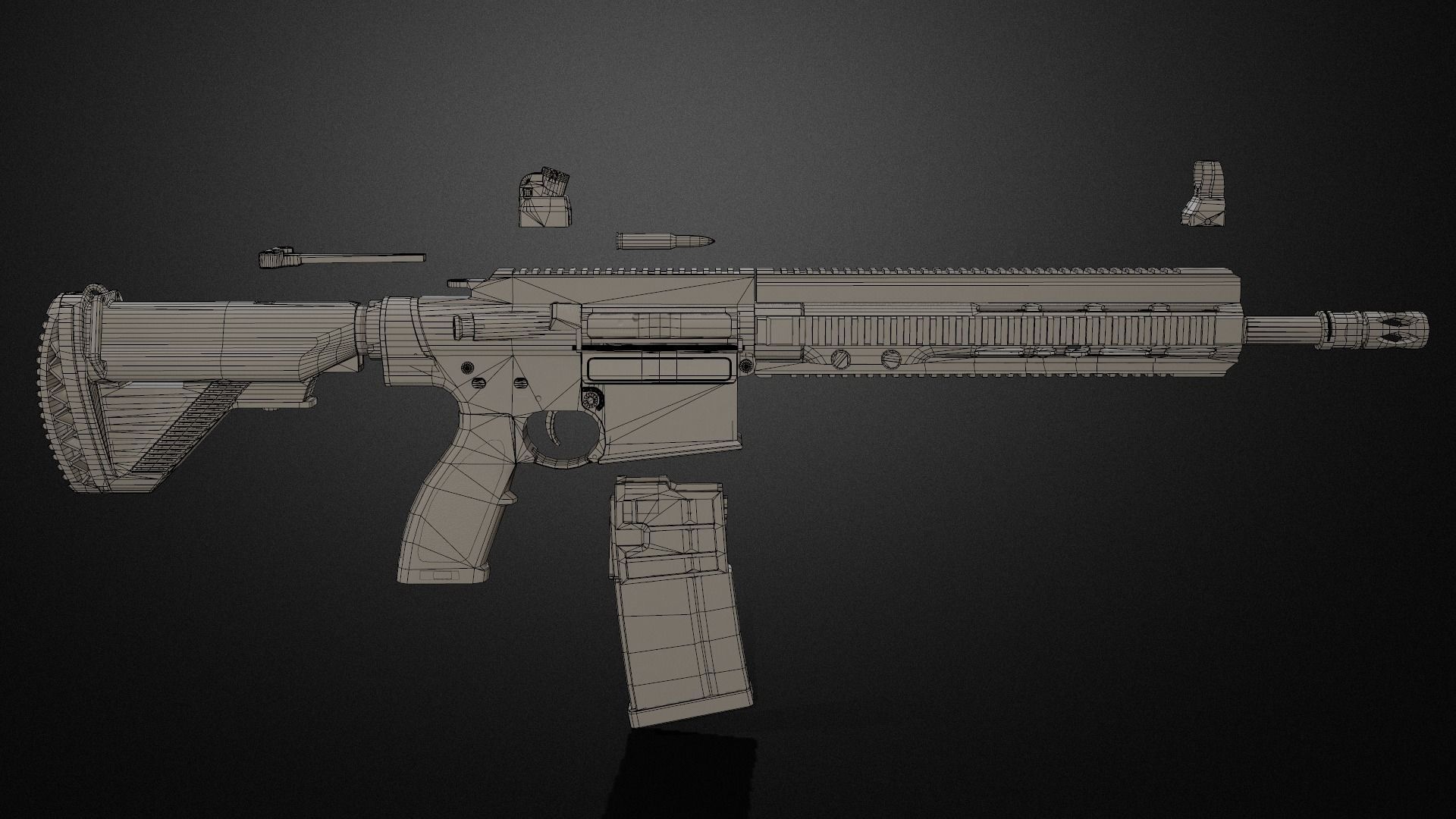 HK417 FPS PACK Low-poly 3D model_21