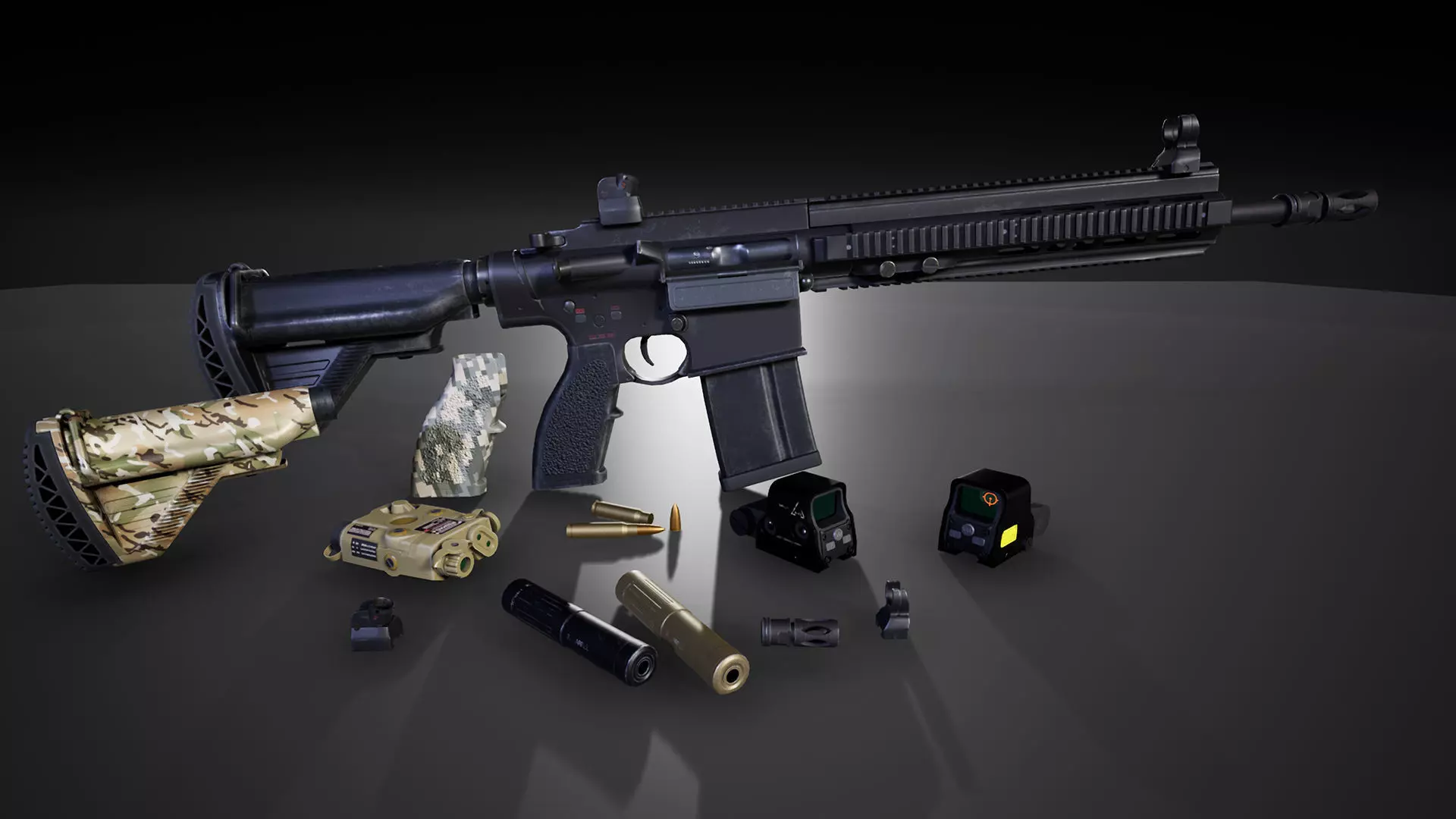 HK417 FPS PACK Low-poly 3D model_0