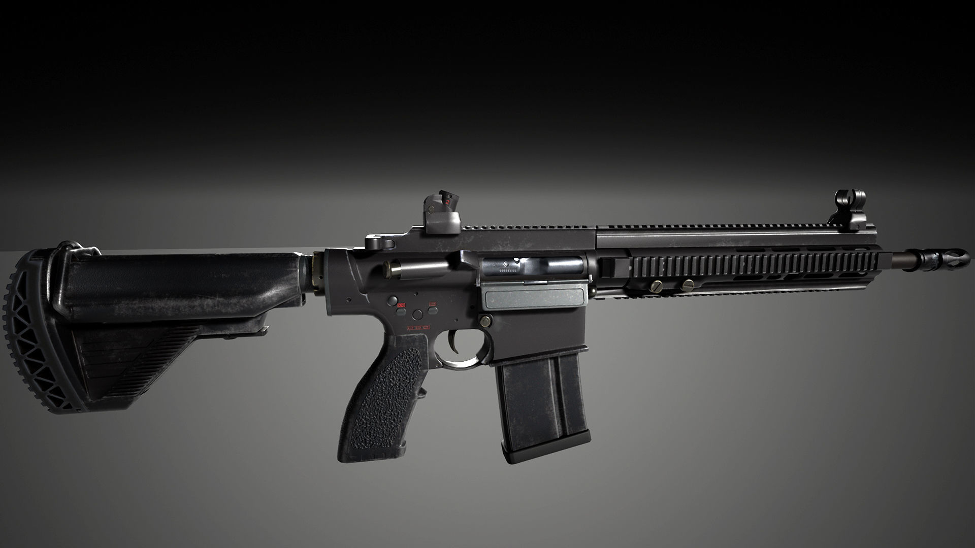 HK417 FPS PACK Low-poly 3D model_2