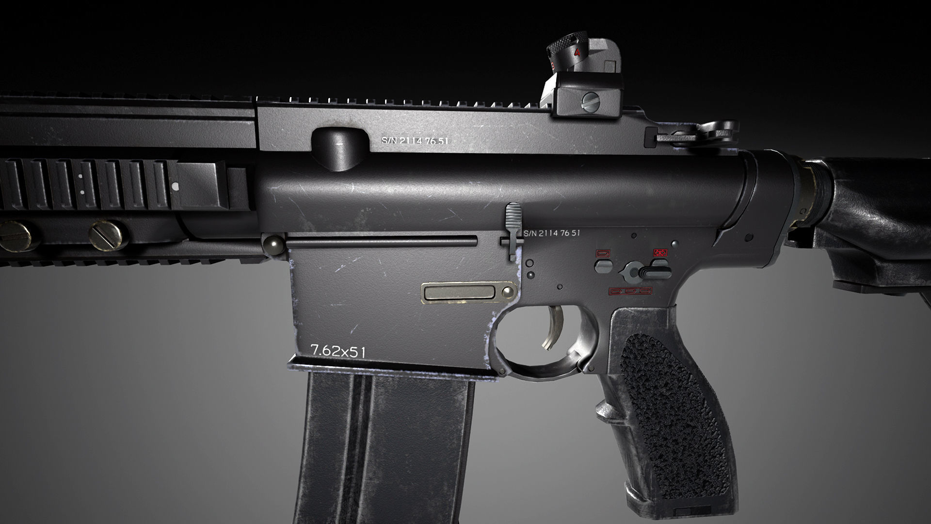 HK417 FPS PACK Low-poly 3D model_5