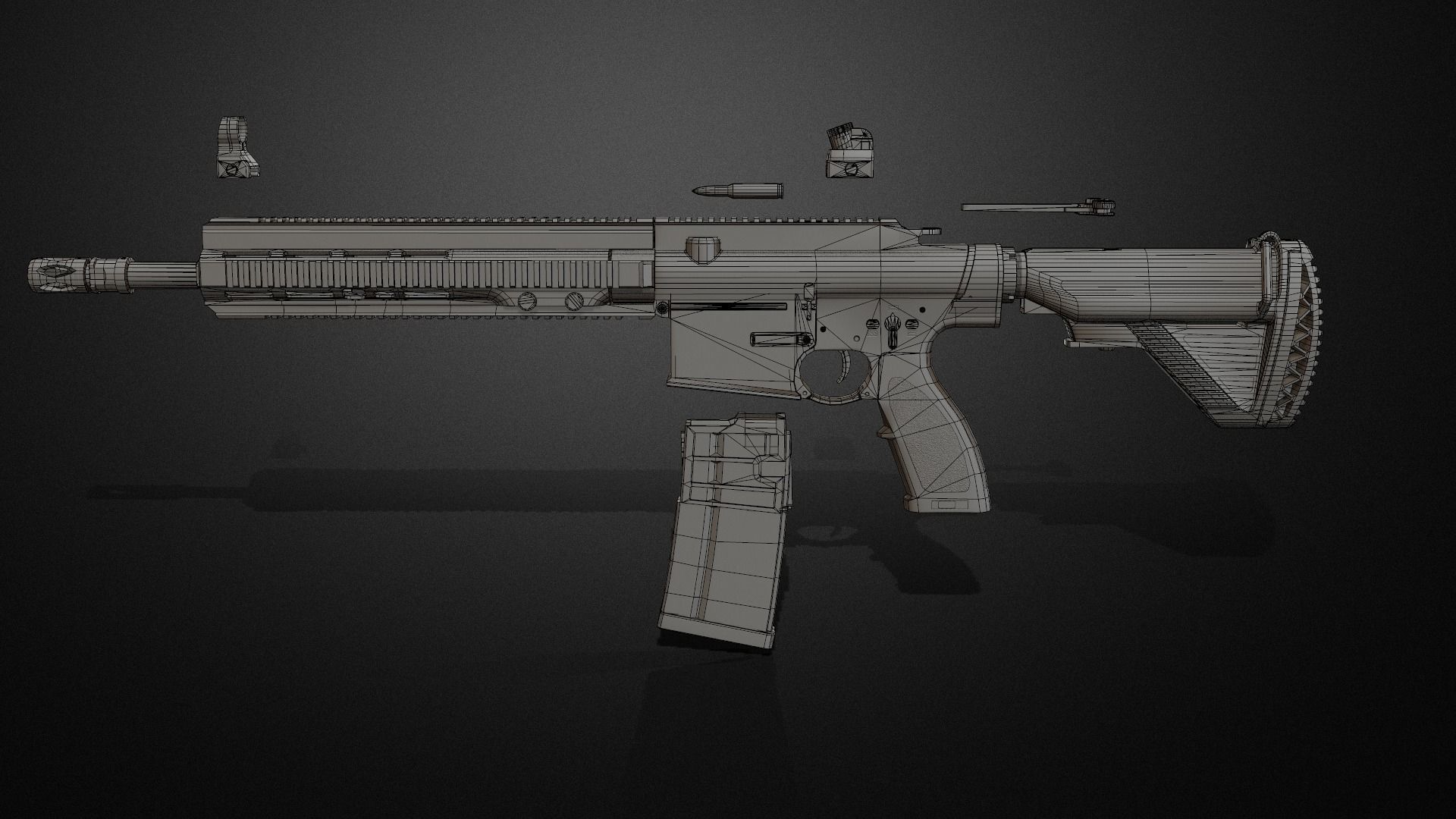 HK417 FPS PACK Low-poly 3D model_22