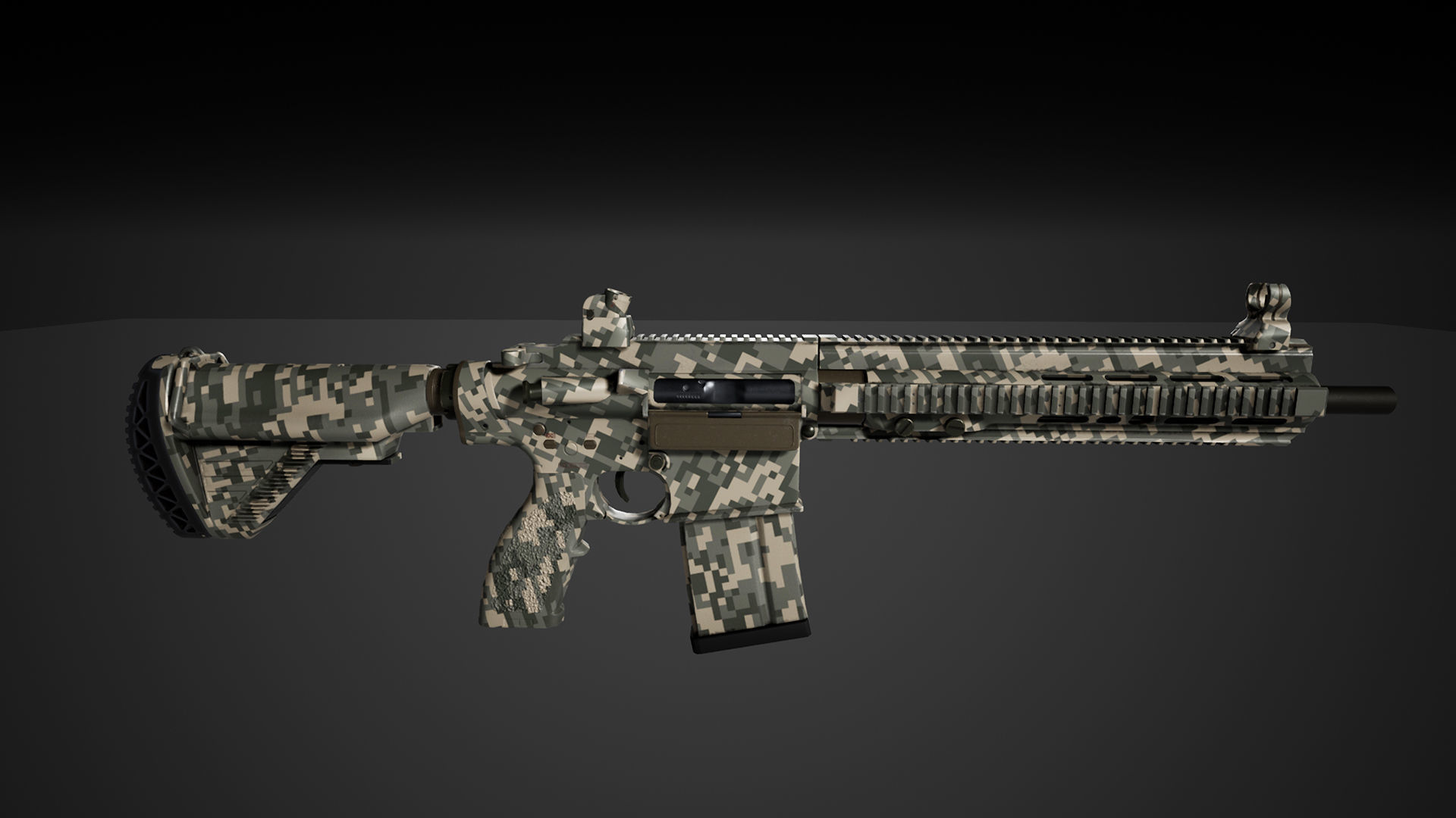 HK417 FPS PACK Low-poly 3D model_11