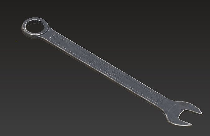 Used Spanner Wrench PBR  Free low-poly 3D model