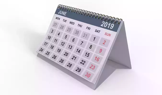 Desk calendar 3D model