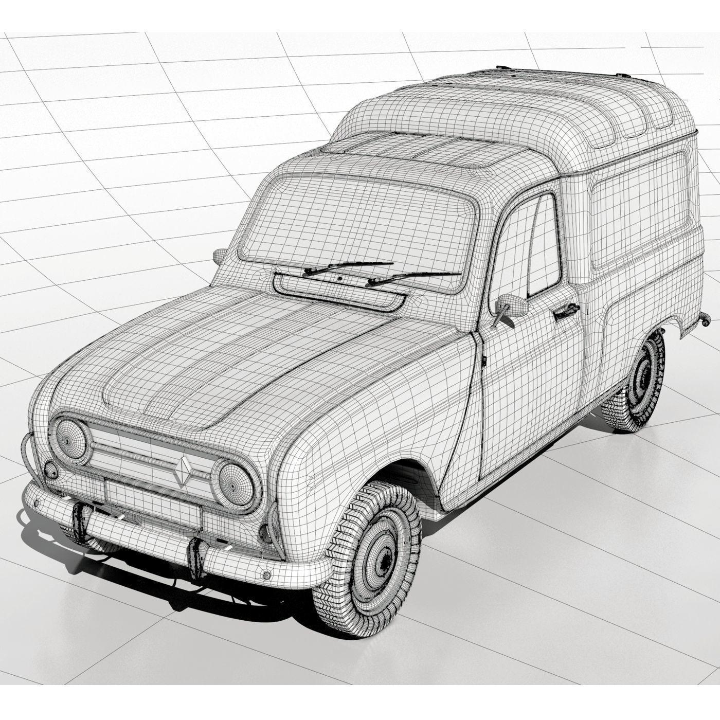 Renault R4 Fourgonette Van 3D model | CGTrader
