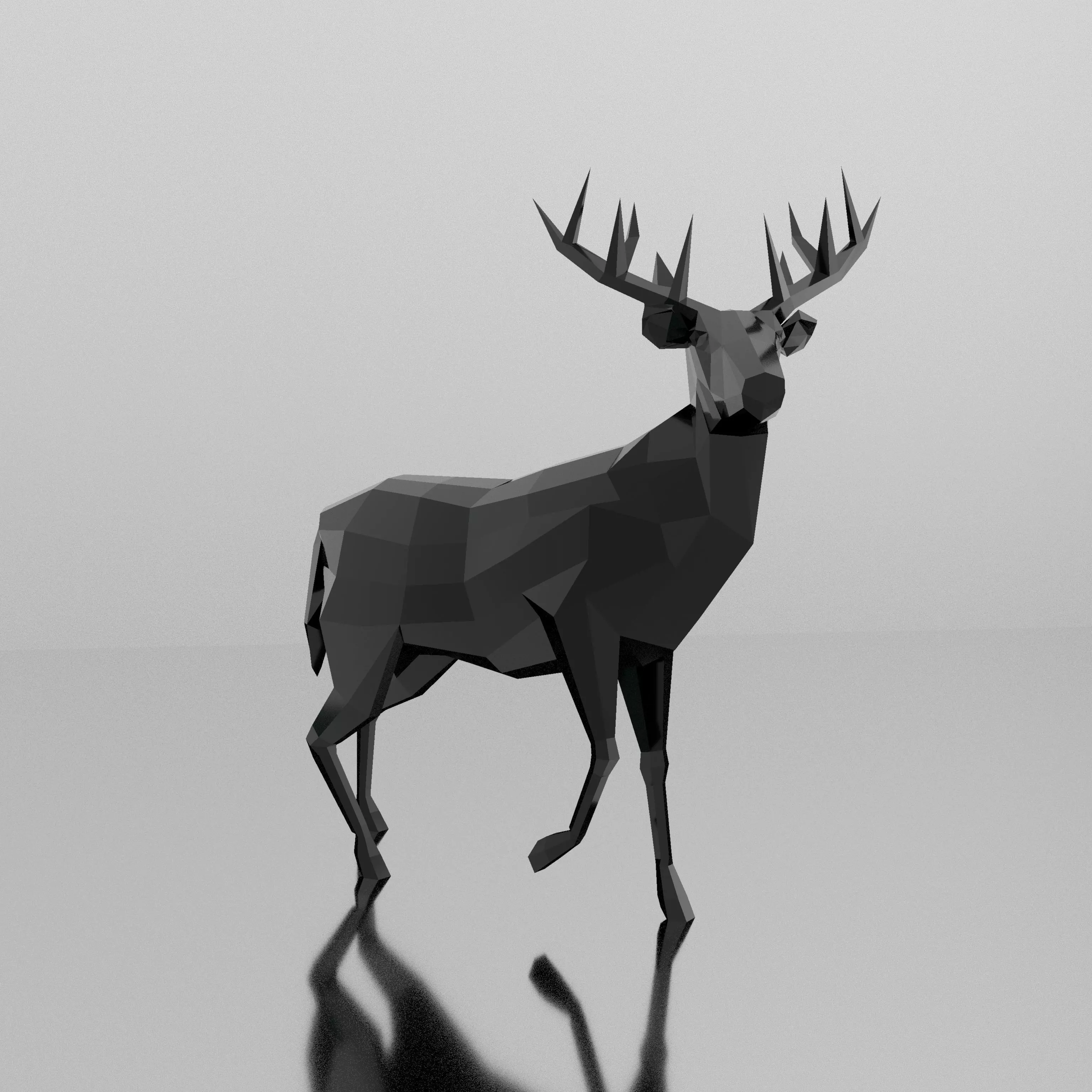 Low Poly Deer polygonal Low-poly 3D model_0