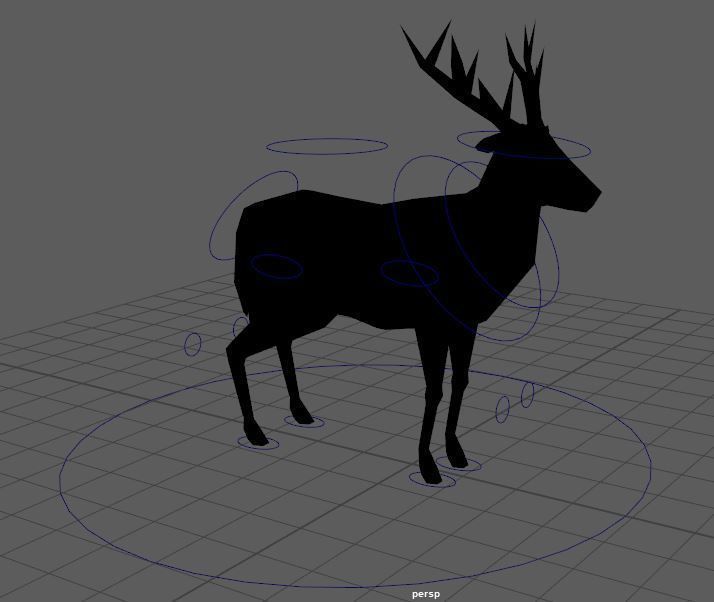 Low Poly Deer polygonal Low-poly 3D model_2
