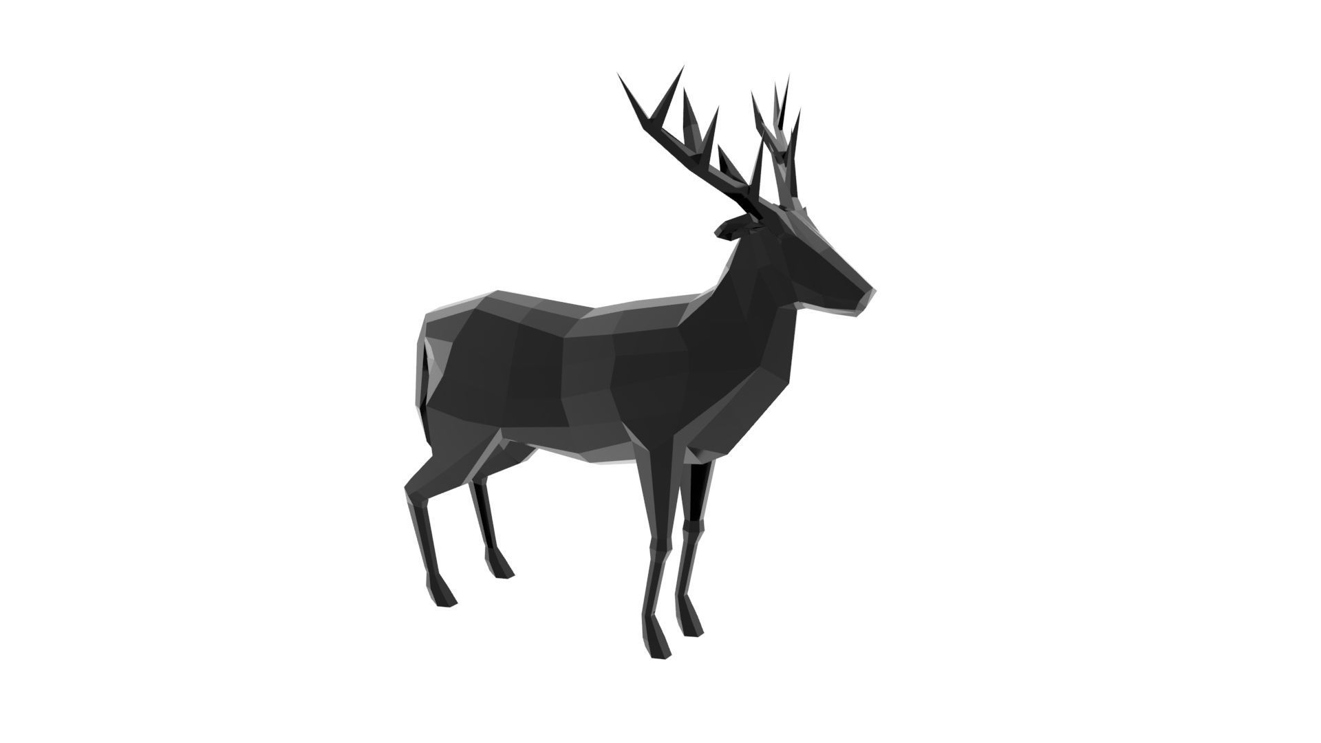 Low Poly Deer polygonal Low-poly 3D model_1
