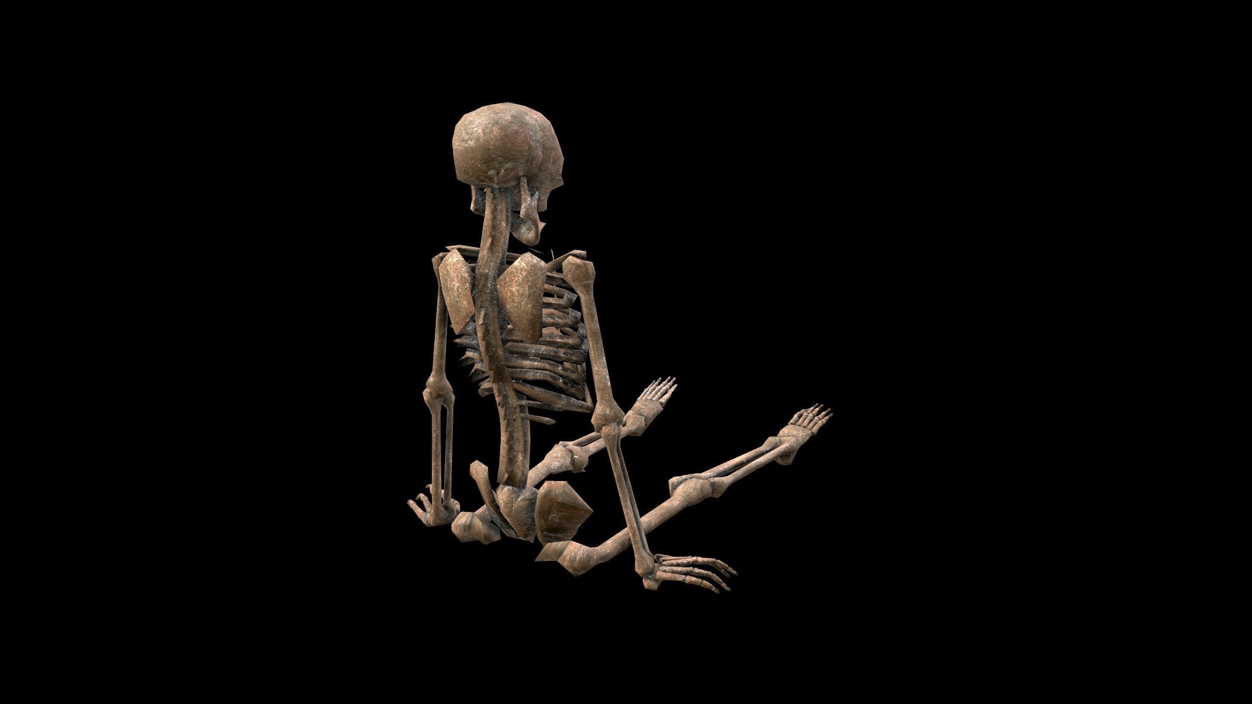 Dead Skeleton - 3 - PBR - Textured Low-poly 3D model_4