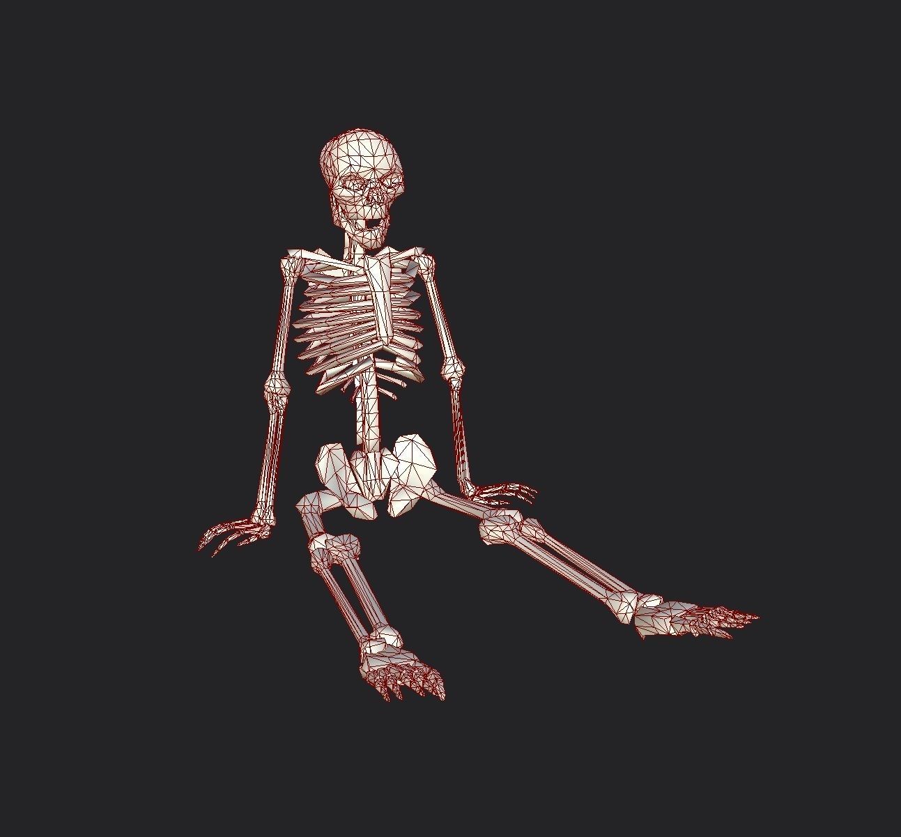 Dead Skeleton - 3 - PBR - Textured Low-poly 3D model_8