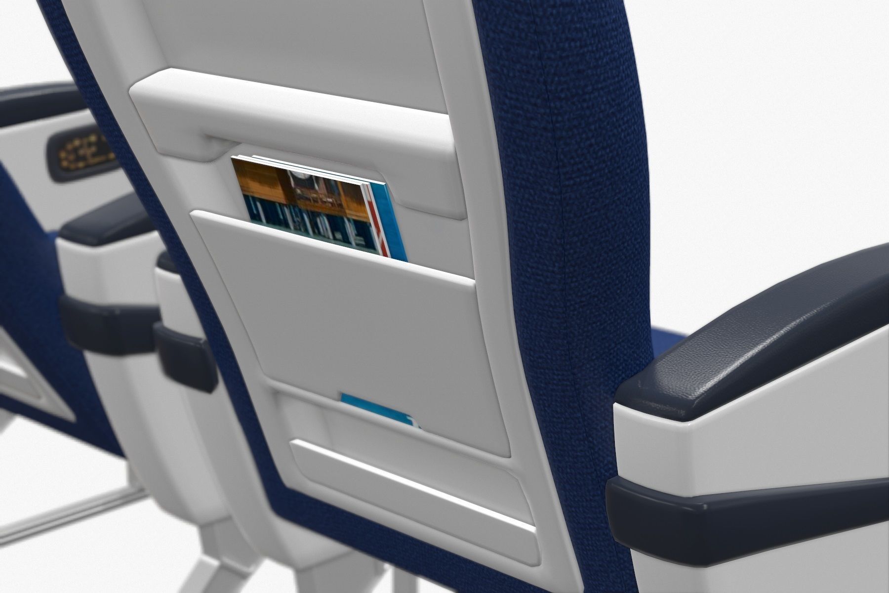 Airplane chair business class Low-poly 3D model_14