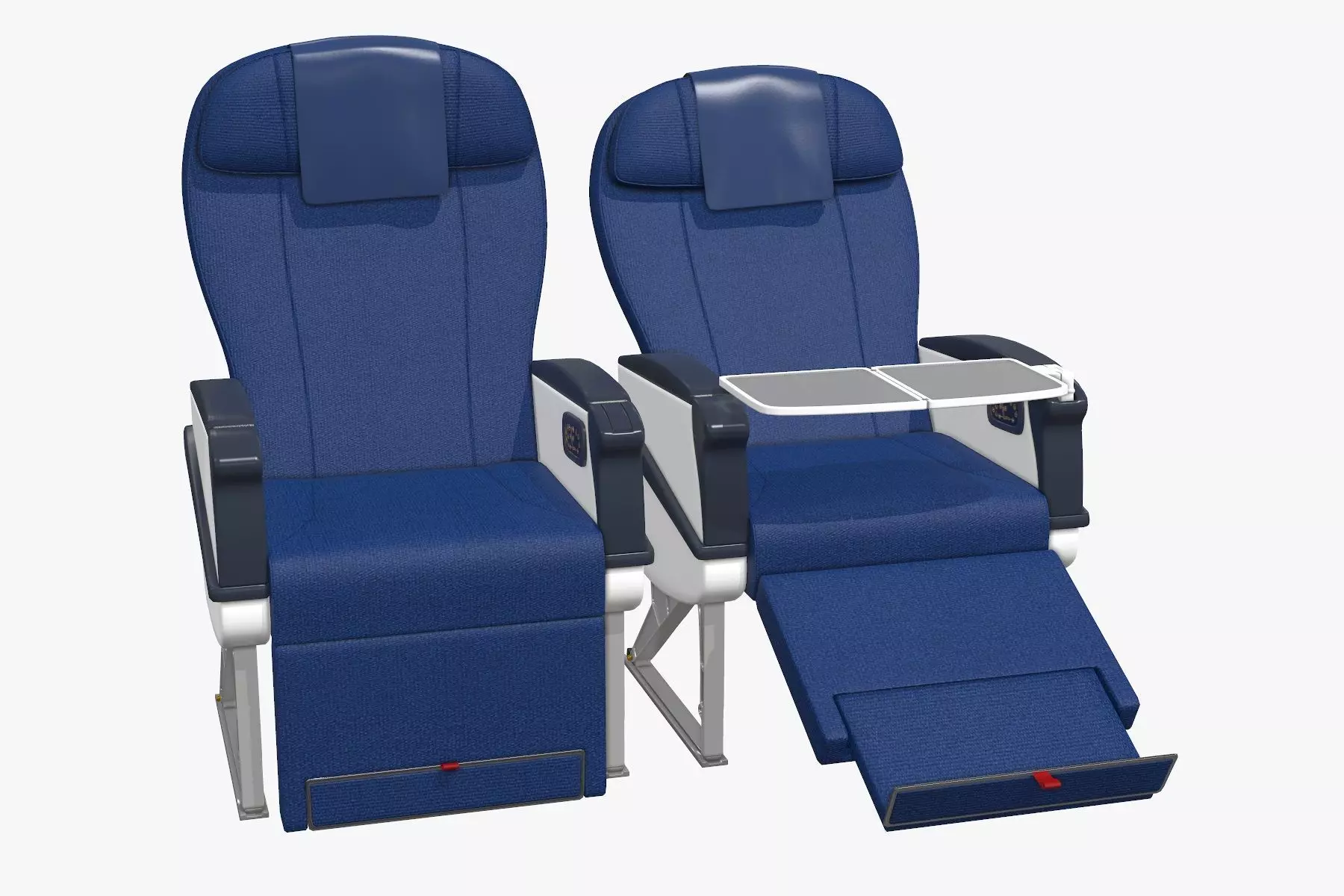 Airplane chair business class Low-poly 3D model_0